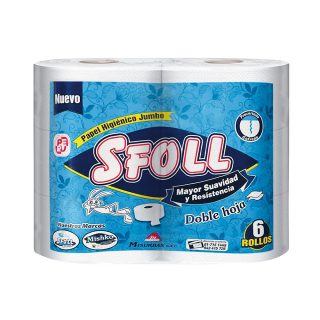 papel higiénico jumbo doble hoja sfoll 85 metros